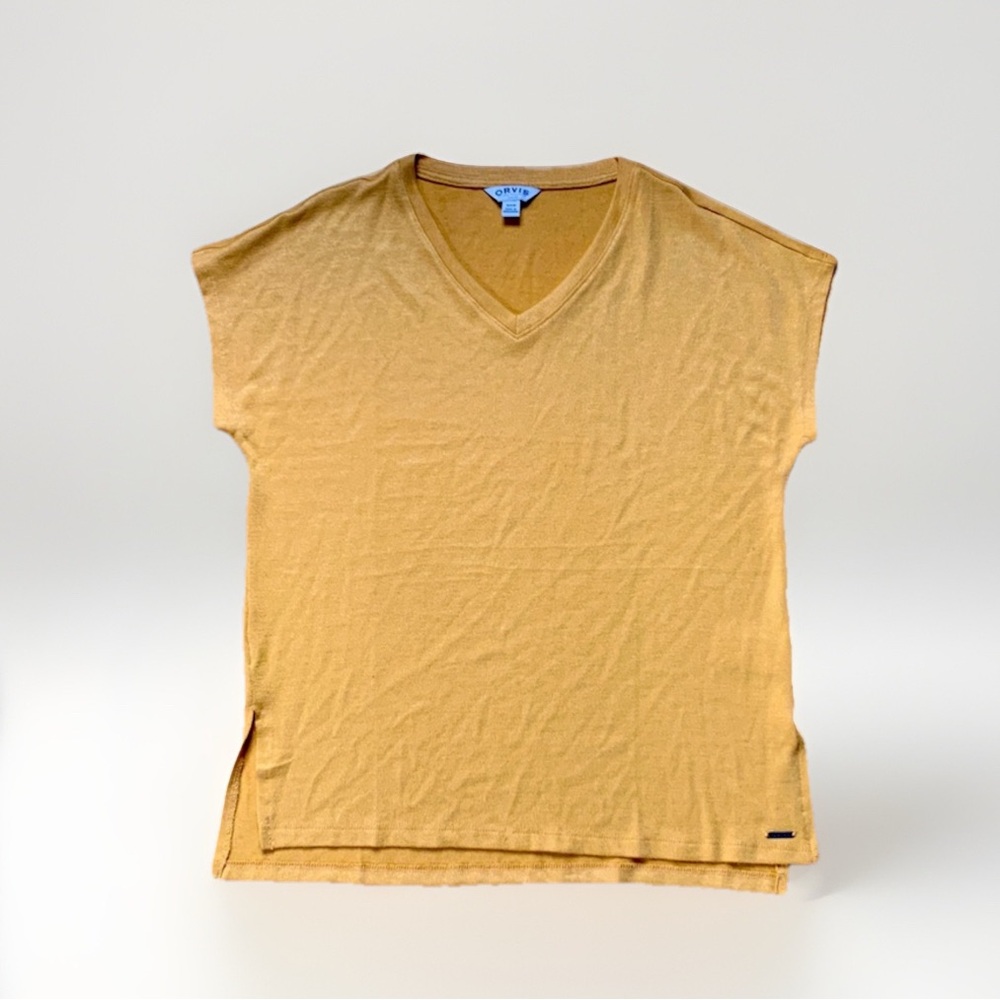 ORVIS muscle shirt mustard yellow size small